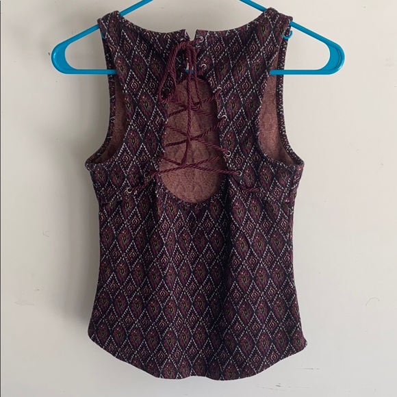 Burgundy Free People Tank Top - Picture 2 of 3